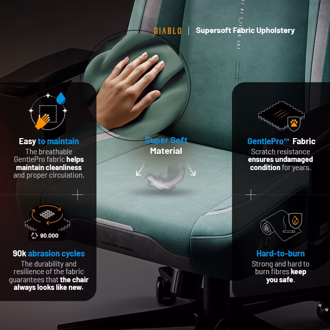 Diablo Chairs Diablo X-Eye Prime Normal Size - Mystic Mint ergonominė kėdė aprašymas - Prekės nuotrauka