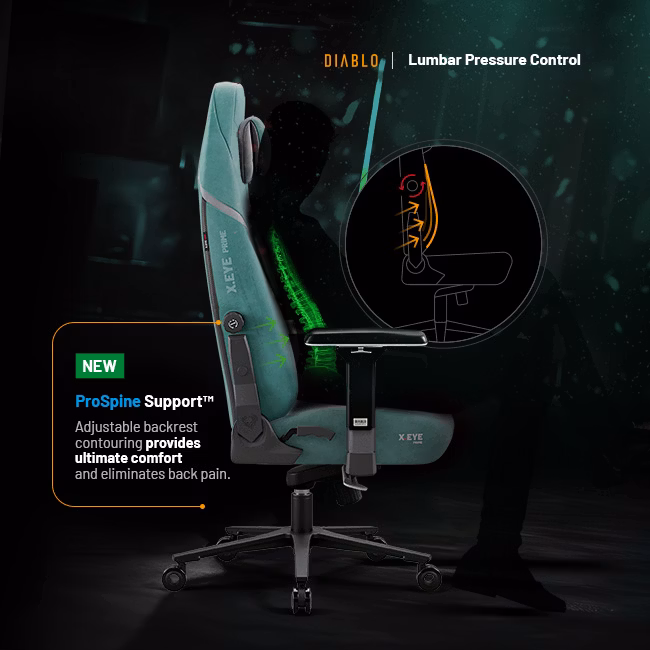 Diablo Chairs Diablo X-Eye Prime Normal Size - Mystic Mint ergonominė kėdė aprašymas - Prekės nuotrauka