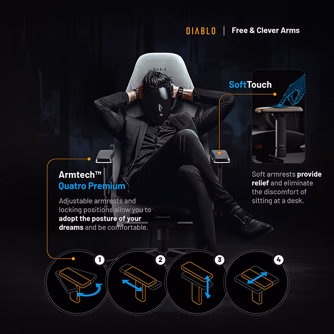 Diablo Chairs Diablo X-Eye Prime Normal Size - Nightwolf Moon ergonominė kėdė aprašymas - Prekės nuotrauka Diablo Chairs Diablo X-Eye Prime Normal Size - Nightwolf Moon ergonominė kėdė aprašymas - Prekės nuotrauka