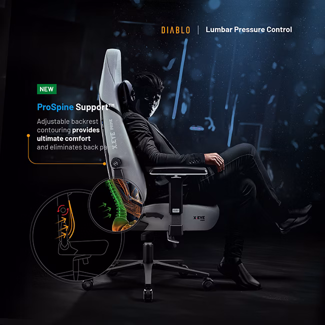 Diablo Chairs Diablo X-Eye Prime Normal Size - Nightwolf Moon ergonominė kėdė aprašymas - Prekės nuotrauka Diablo Chairs Diablo X-Eye Prime Normal Size - Nightwolf Moon ergonominė kėdė aprašymas - Prekės nuotrauka