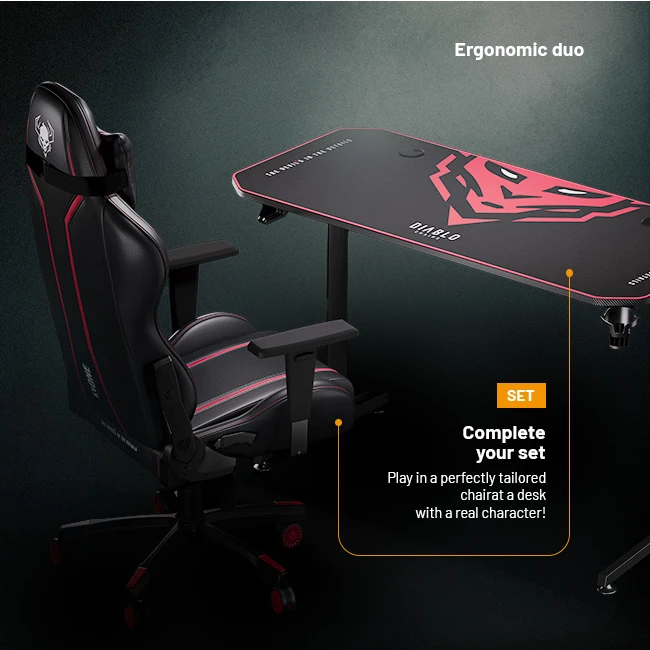 Diablo Chairs Diablo X-Mate 1400 žaidimų stalas | 1400 x 600 x 750 mm aprašymas - Prekės nuotrauka