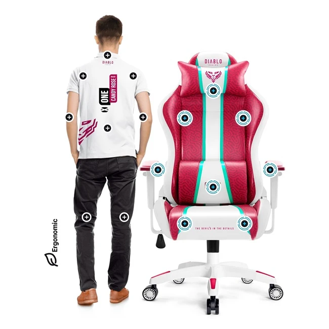 Diablo Chairs Diablo X-ONE 2.0 Normal Candy Rose aprašymas - Prekės nuotrauka