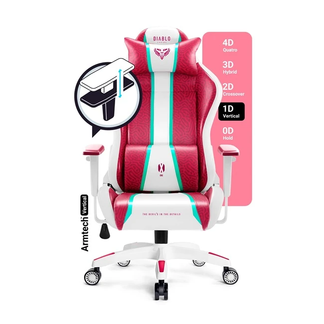 Diablo Chairs Diablo X-ONE 2.0 Normal Candy Rose aprašymas - Prekės nuotrauka