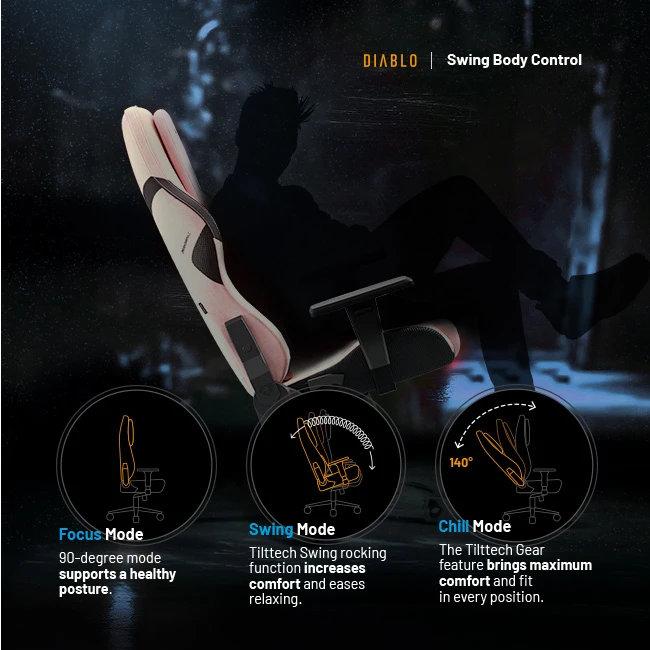 Diablo Chairs Diablo X-One Prime Normal Size - Akira Rožinė ergonominė kėdė aprašymas - Prekės nuotrauka