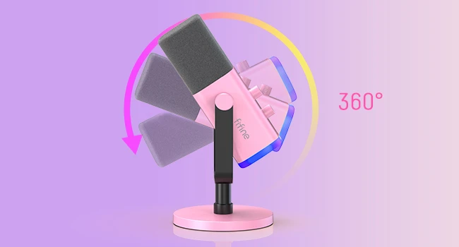 FIFINE AmpliGame AM8P laidinis mikrofonas su RGB apšvietimu USB/XLR aprašymas - Prekės nuotrauka
