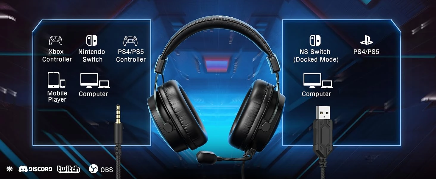 FIFINE AmpliGame H9 laidinės ausinės USB aprašymas - Prekės nuotrauka