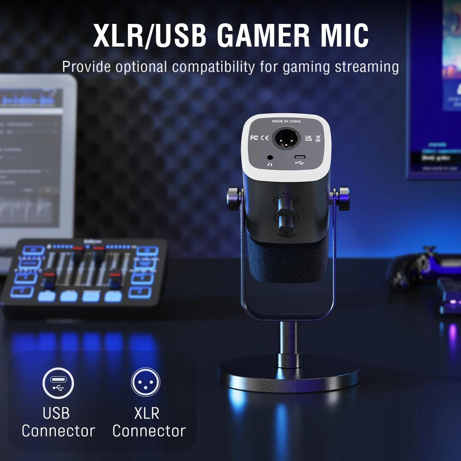 FIFINE AmpliGame KS5 Rinkinys | AM8 mikrofonas | SC3 žaidimų garso maišytuvas | L9 XLR kabelis aprašymas - Prekės nuotrauka