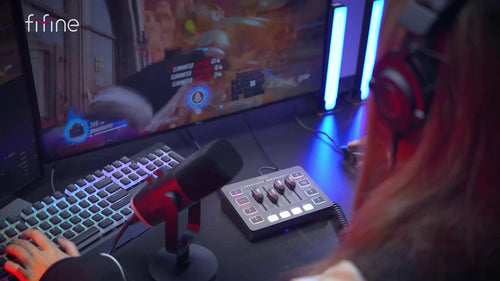 FIFINE AmpliGame SC3 Audio mikšerinis pultas| USB/XLR aprašymas - Prekės nuotrauka