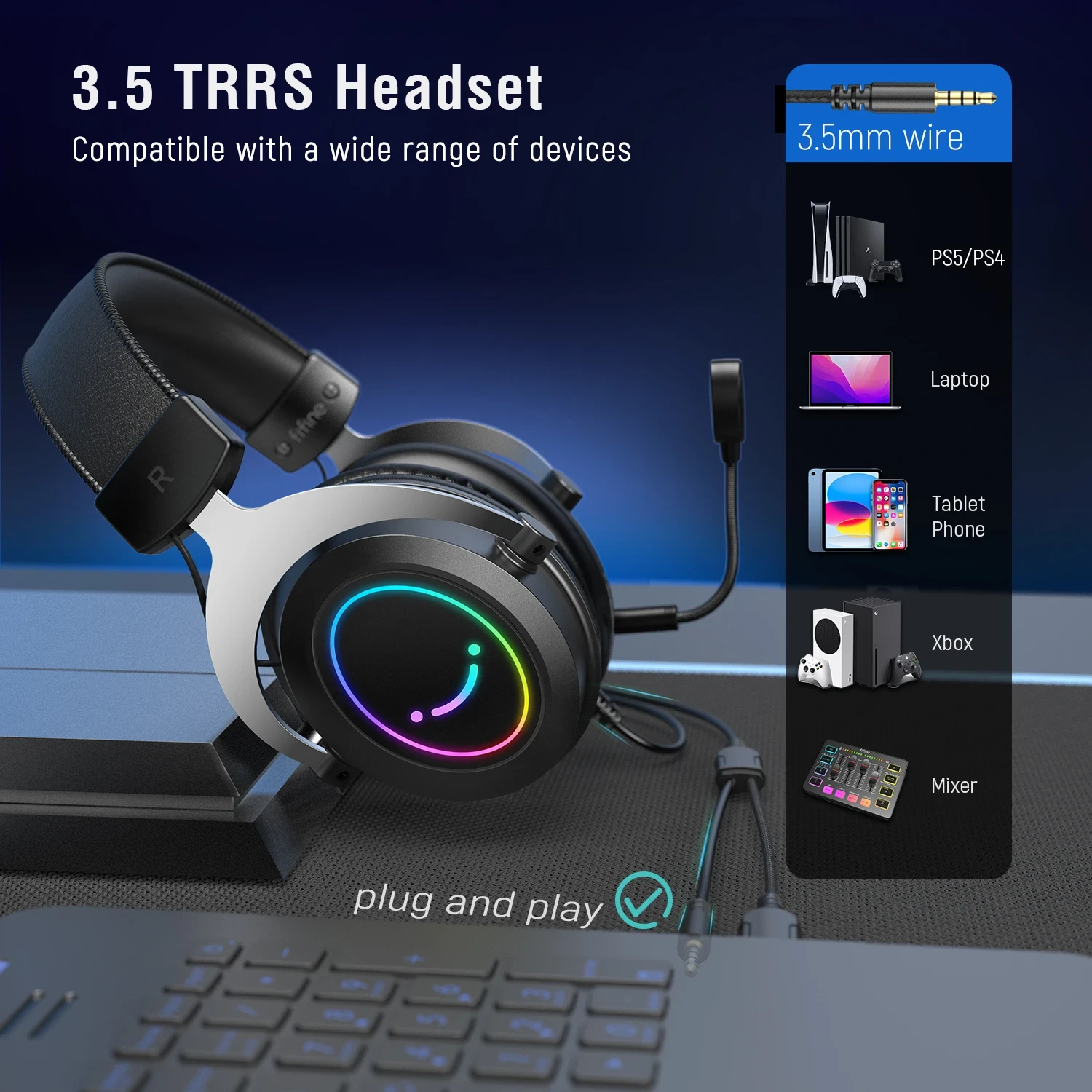 FIFINE H3 laidinės ausinės |USB aprašymas - Prekės nuotrauka
