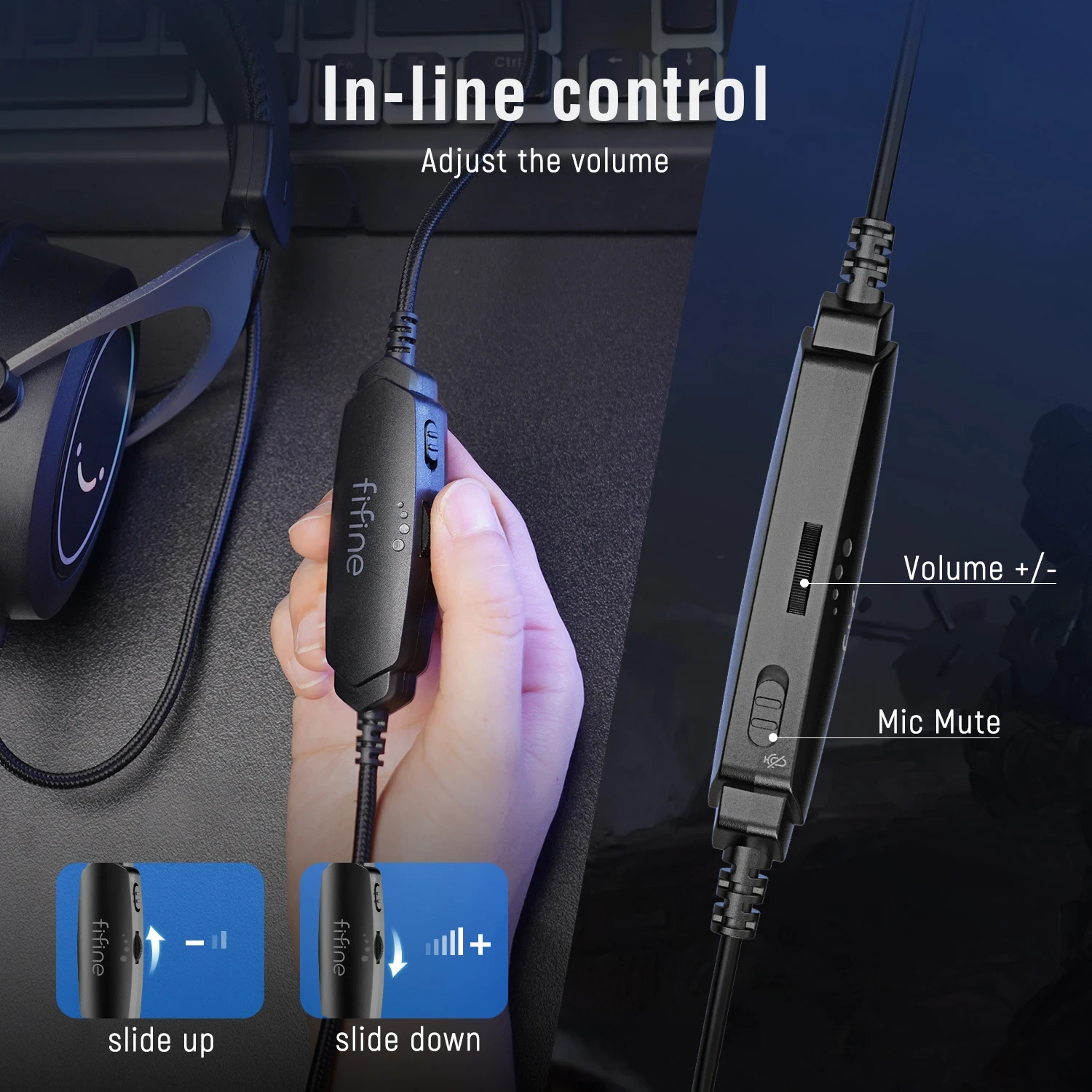 FIFINE H3 laidinės ausinės |USB aprašymas - Prekės nuotrauka