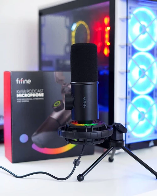 FIFINE K658 kardioidinis laidinis mikrofonas su RGB | USB aprašymas - Prekės nuotrauka