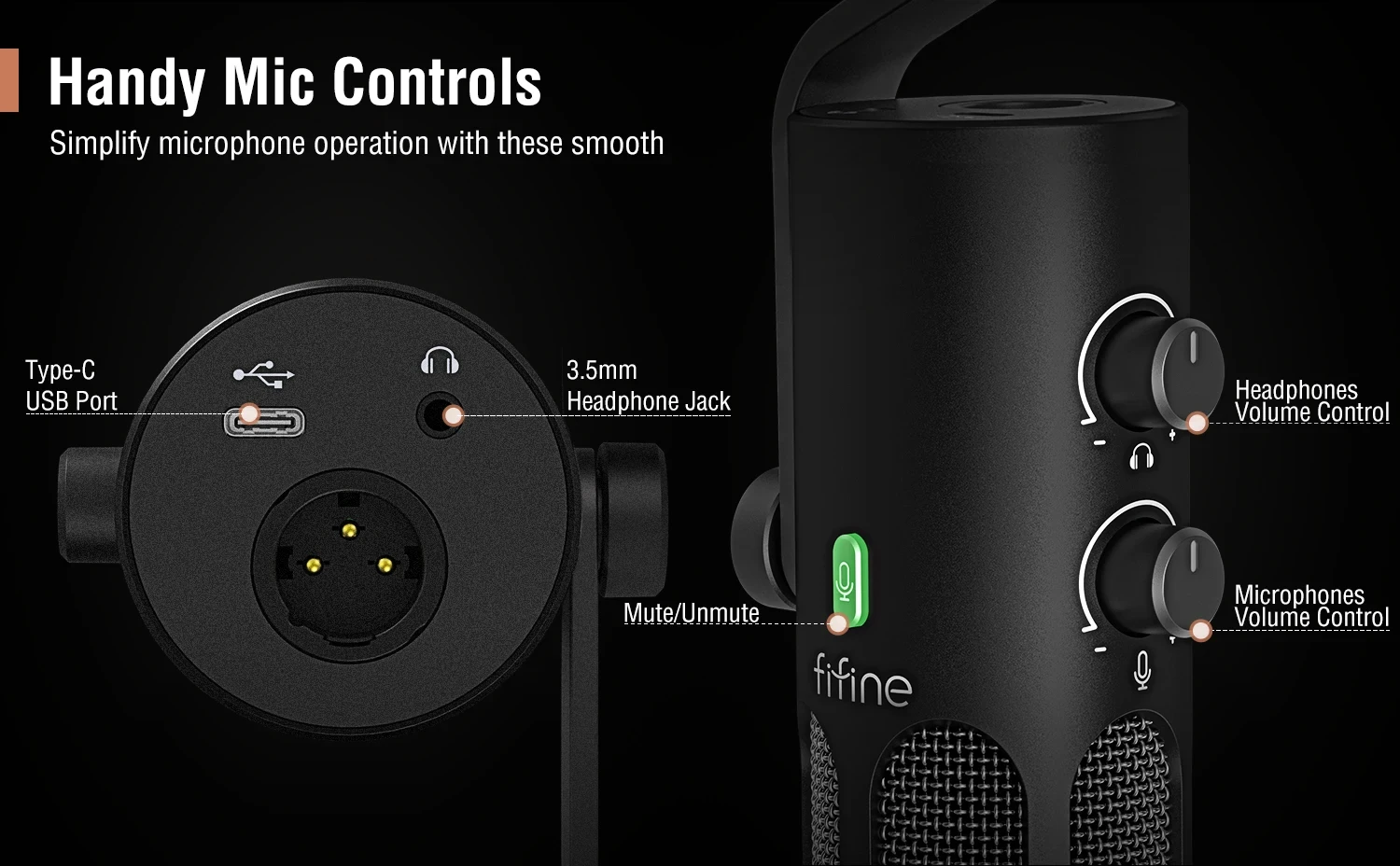 FIFINE TANK3 laidinis dinaminis mikrofonas | USB/XLR aprašymas - Prekės nuotrauka