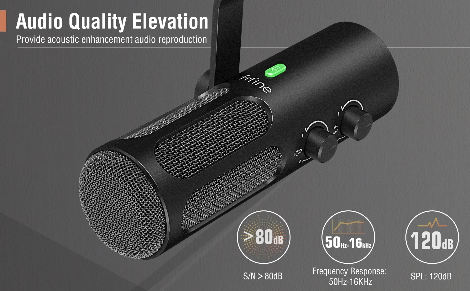 FIFINE TANK3 laidinis dinaminis mikrofonas | USB/XLR aprašymas - Prekės nuotrauka