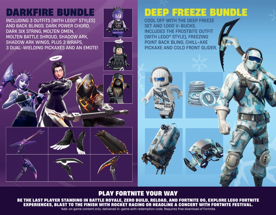 Cenega Epic Games Fortnite – Darkfire & Ice Bundle aprašymas - Prekės nuotrauka Cenega Epic Games Fortnite – Darkfire & Ice Bundle aprašymas - Prekės nuotrauka