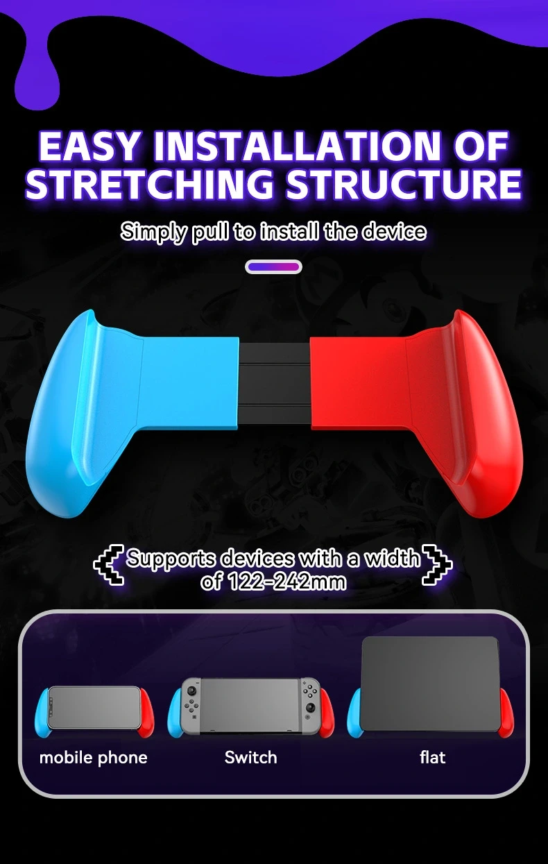 Honson Konsolės laikiklis skirtas Nintendo Switch | Raudona/Mėlyna aprašymas - Prekės nuotrauka