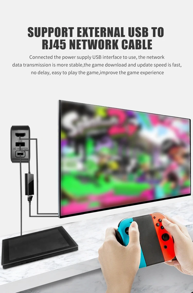 HONSON USB 3.0 greitojo įkrovimo adapteris su HDMI prievadu/ES kištuku, skirtas Switch/Lite/Oled aprašymas - Prekės nuotrauka