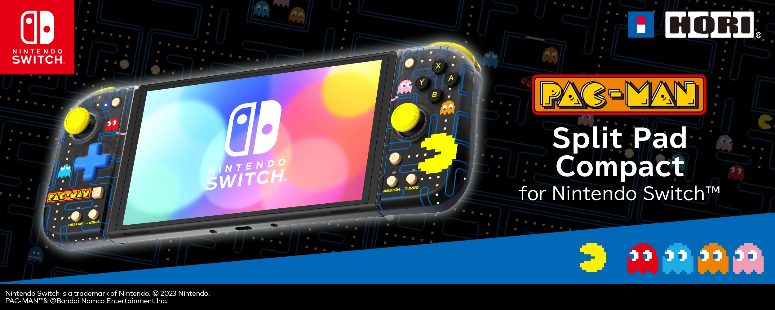 Kompaktiškas „HORI Nintendo Switch Split Pad“ (PAC-MAN) aprašymas - Prekės nuotrauka
