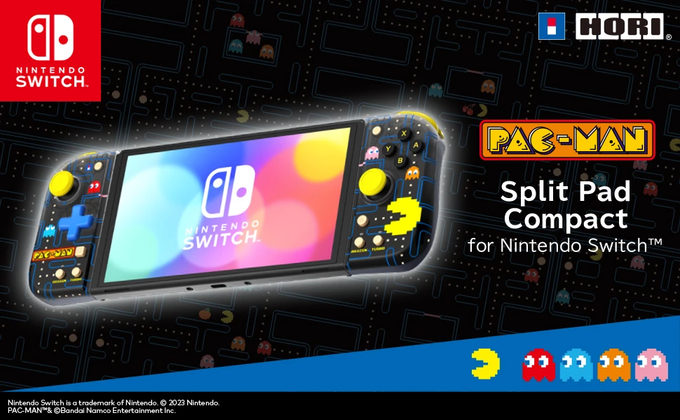 Kompaktiškas „HORI Nintendo Switch Split Pad“ (PAC-MAN) aprašymas - Prekės nuotrauka