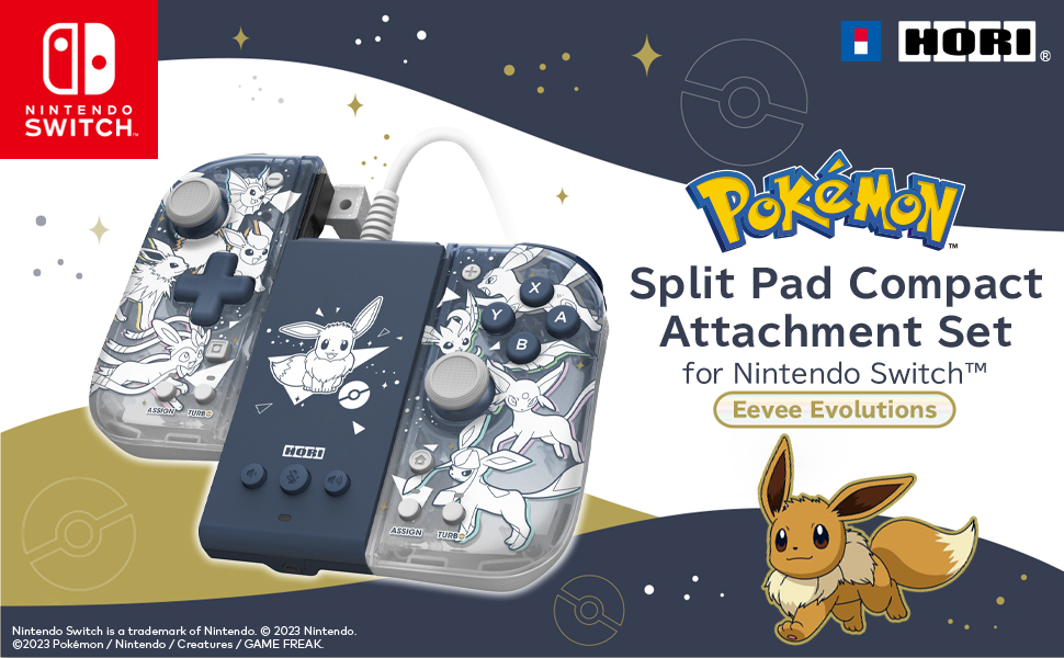 HORI Nintendo Switch Split Pad Compact priedų komplektas (Eevee Evolutions) aprašymas - Prekės nuotrauka