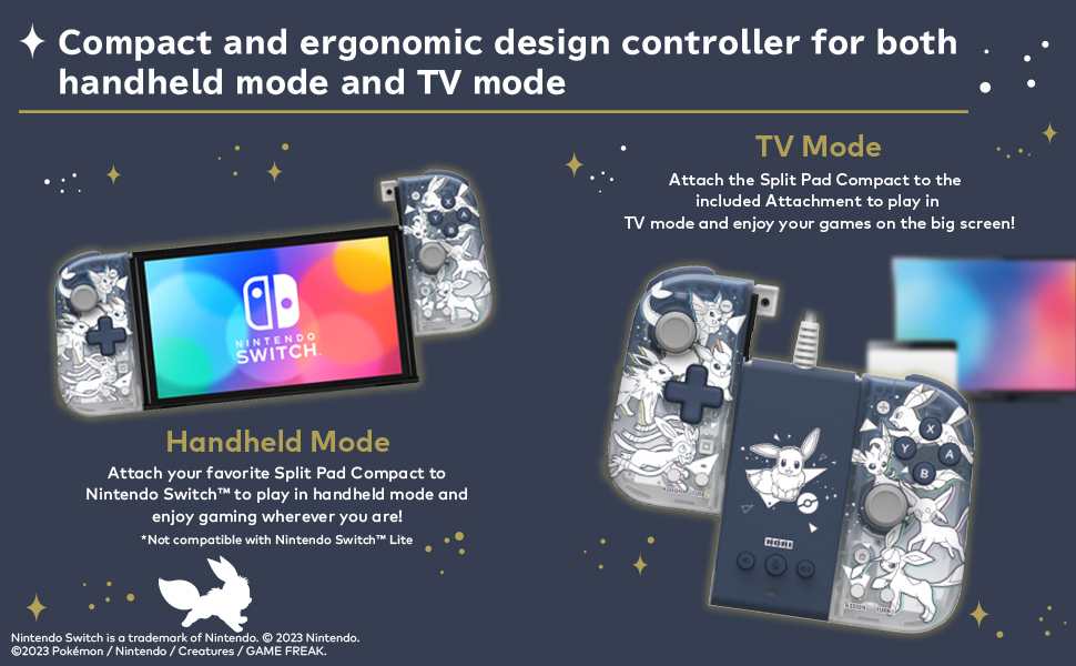 HORI Nintendo Switch Split Pad Compact priedų komplektas (Eevee Evolutions) aprašymas - Prekės nuotrauka