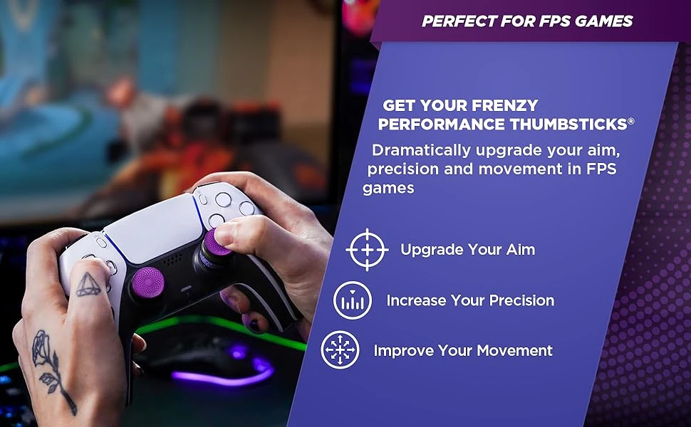 SteelSeries Kontrolfreek FPS Frenzy žaidimų valdiklis, skirtas PS4/PS5 | 6100-PS5 | Violetinė aprašymas - Prekės nuotrauka