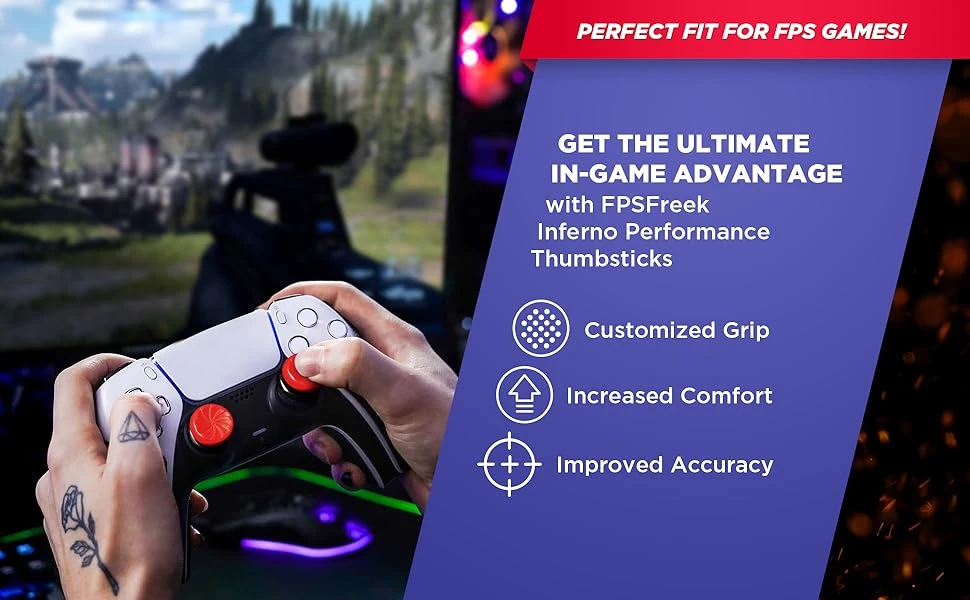 Kontrol Freek SteelSeries Kontrolfreek FPS Inferno Gaming Controllers Kit for PS4/PS5 | 6150-PS5 | Raudona aprašymas - Prekės nuotrauka