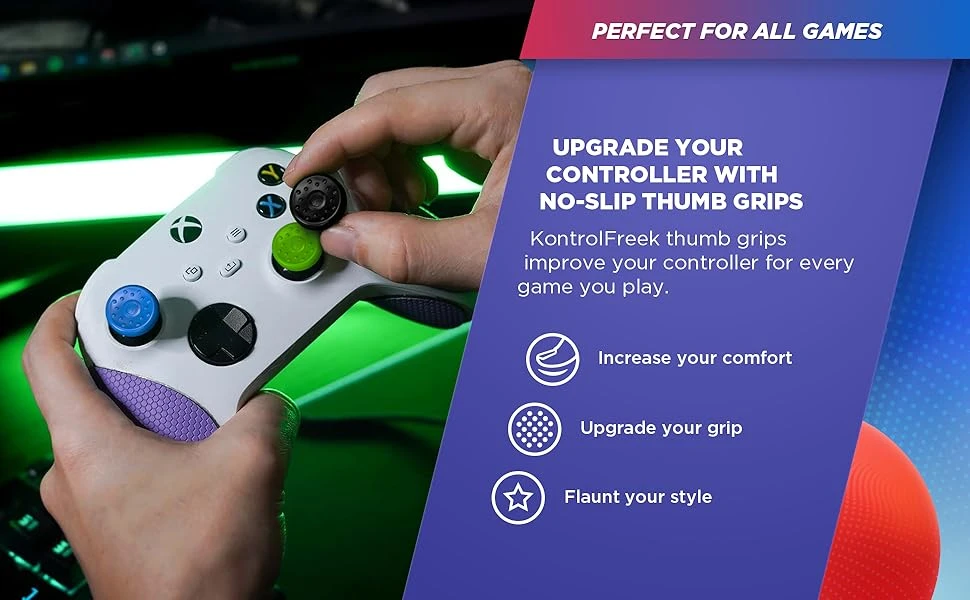 SteelSeries Kontrolfreek No-Slip 8-pack Thumbgrip for PS4/PS5 | 1020-PS5 aprašymas - Prekės nuotrauka