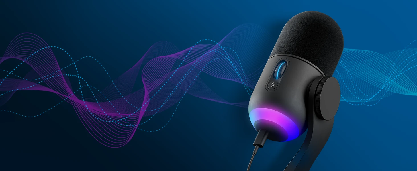 Logitech G Yeti GX Dynamic kardioidinis laidinis mikrofonas (juodas) su RGB | USB aprašymas - Prekės nuotrauka Logitech G Yeti GX Dynamic kardioidinis laidinis mikrofonas (juodas) su RGB | USB aprašymas - Prekės nuotrauka