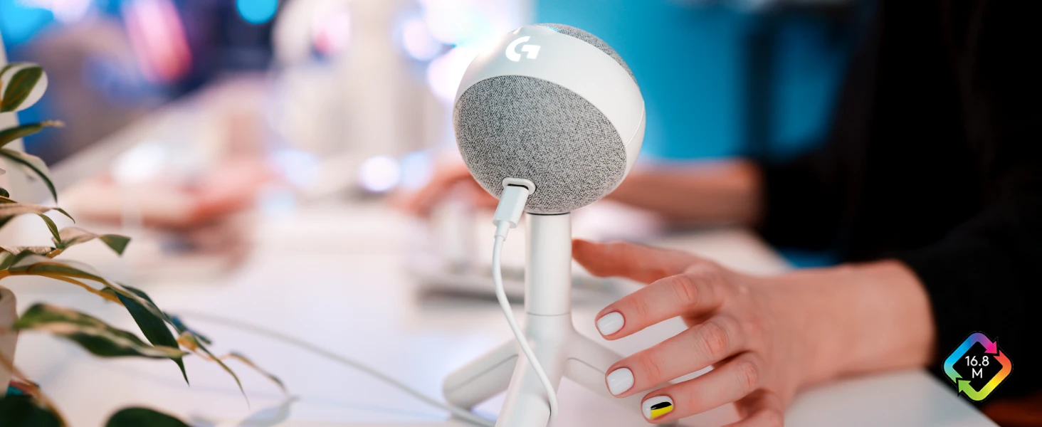 LOGITECH G Yeti Orb RGB žaidimų mikrofonas - LIGHTSYNC - OFF Baltas - USB aprašymas - Prekės nuotrauka