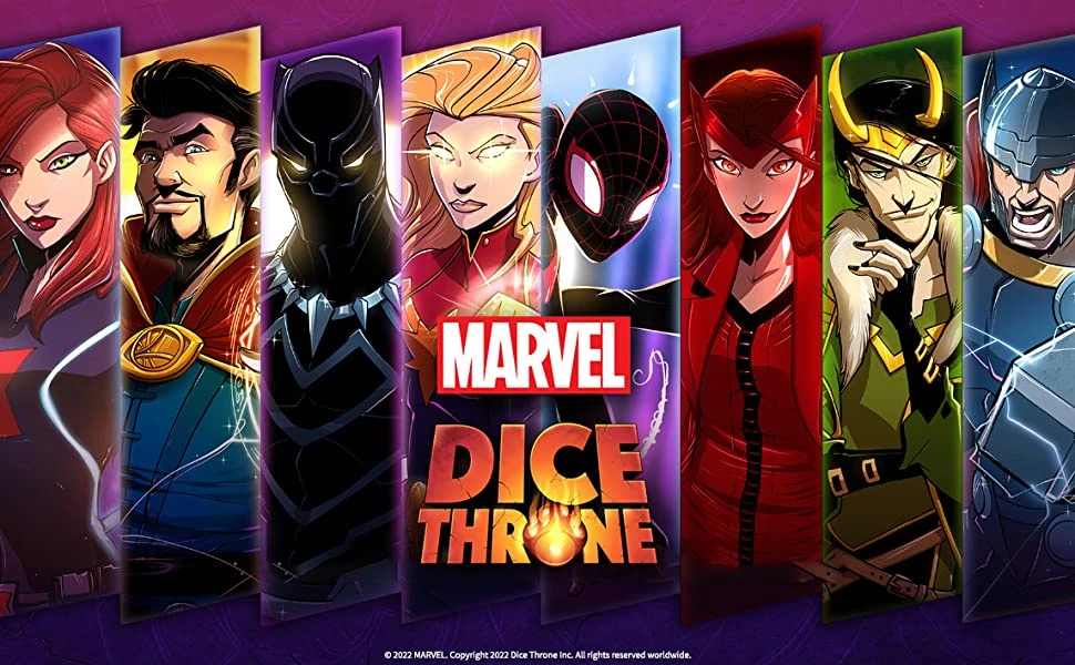 Roxley Games Marvel Dice Throne: Captain Marvel v. Juodas Panther aprašymas - Prekės nuotrauka