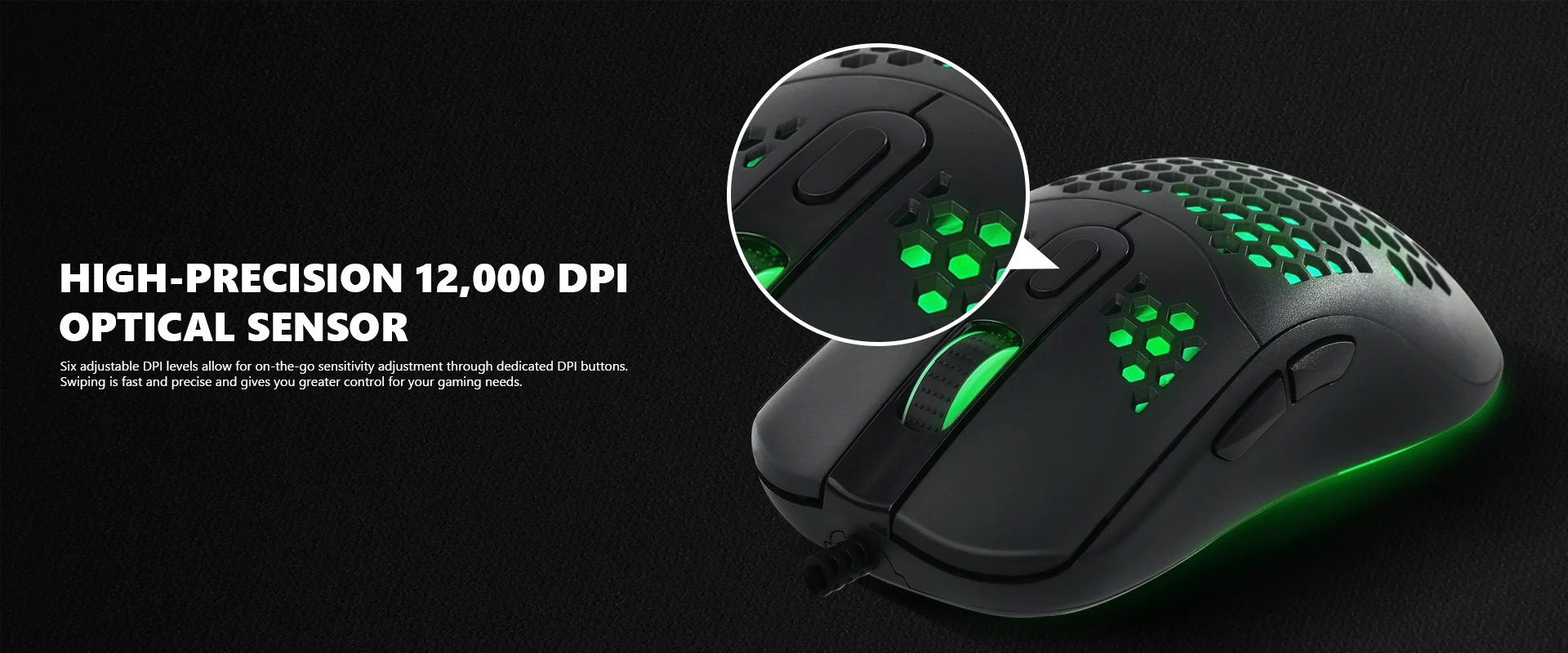 Laid. žaid. pelė Marvo G925 RGB 12000 DPI aprašymas - Prekės nuotrauka