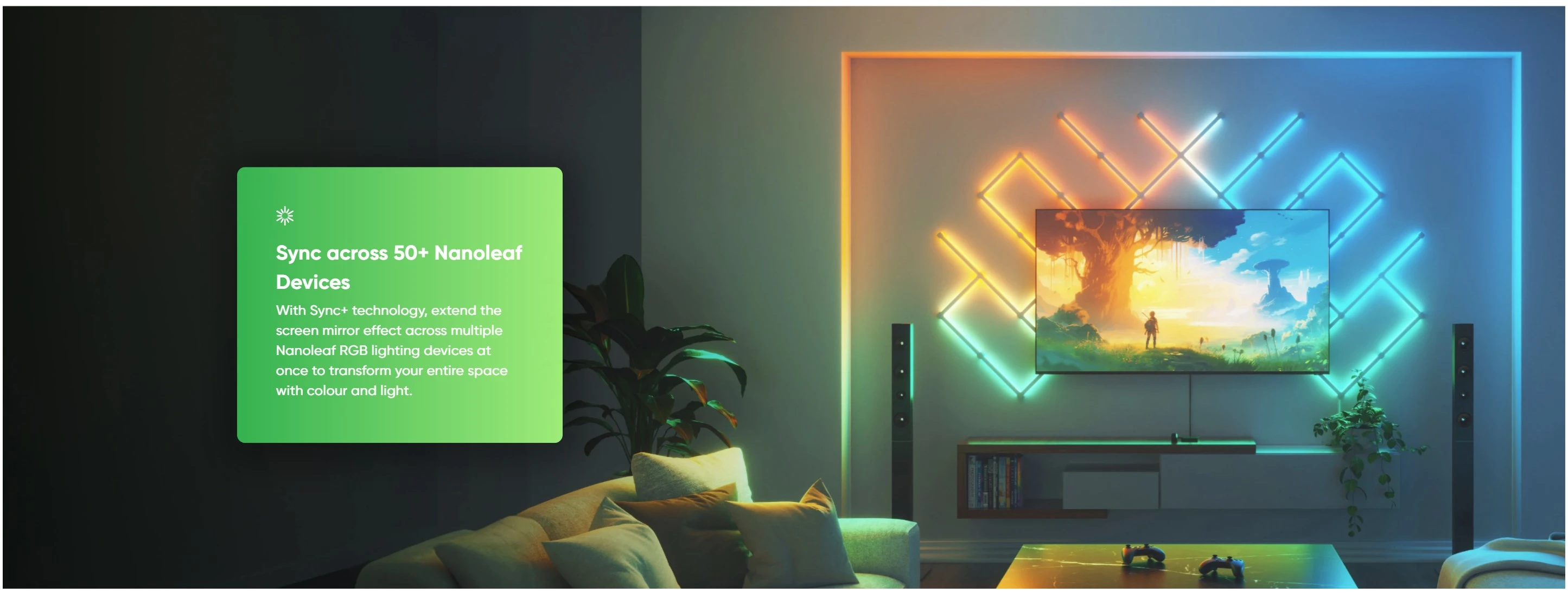 Nanoleaf 4D Screen Mirror + Lightstrip Kit (TVs & Monitors Up to 85″) aprašymas - Prekės nuotrauka
