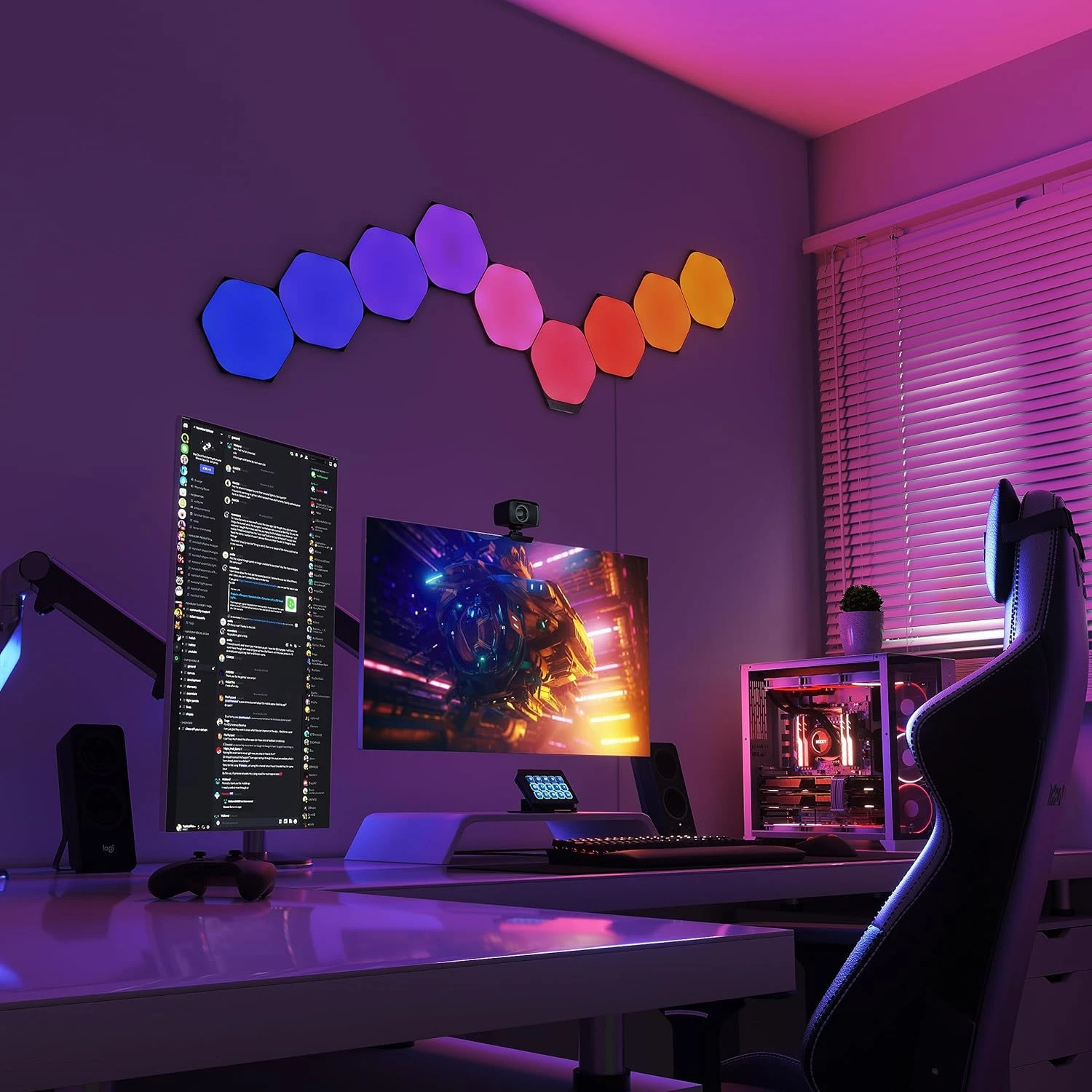 Nanoleaf | Formos Juodas Šešiakampis Išplėtimo rinkinys (3 panelės) | 42 W | WiFi aprašymas - Prekės nuotrauka
