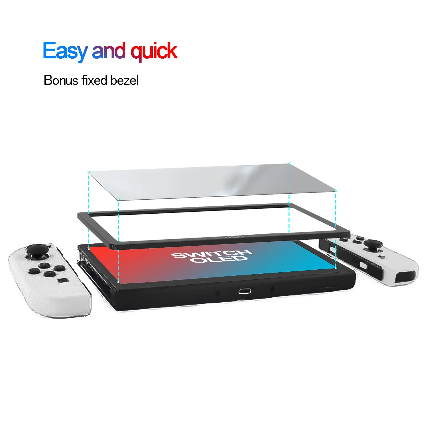 Nintendo Switch OLED grūdinto stiklo ekrano apsauga 4vnt aprašymas - Prekės nuotrauka