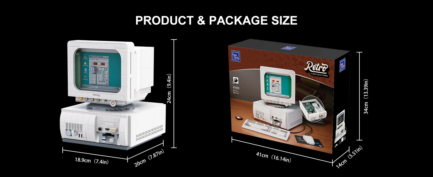 PANTASY Retro 90s PC Konstruktorius | 1634 dalių aprašymas - Prekės nuotrauka