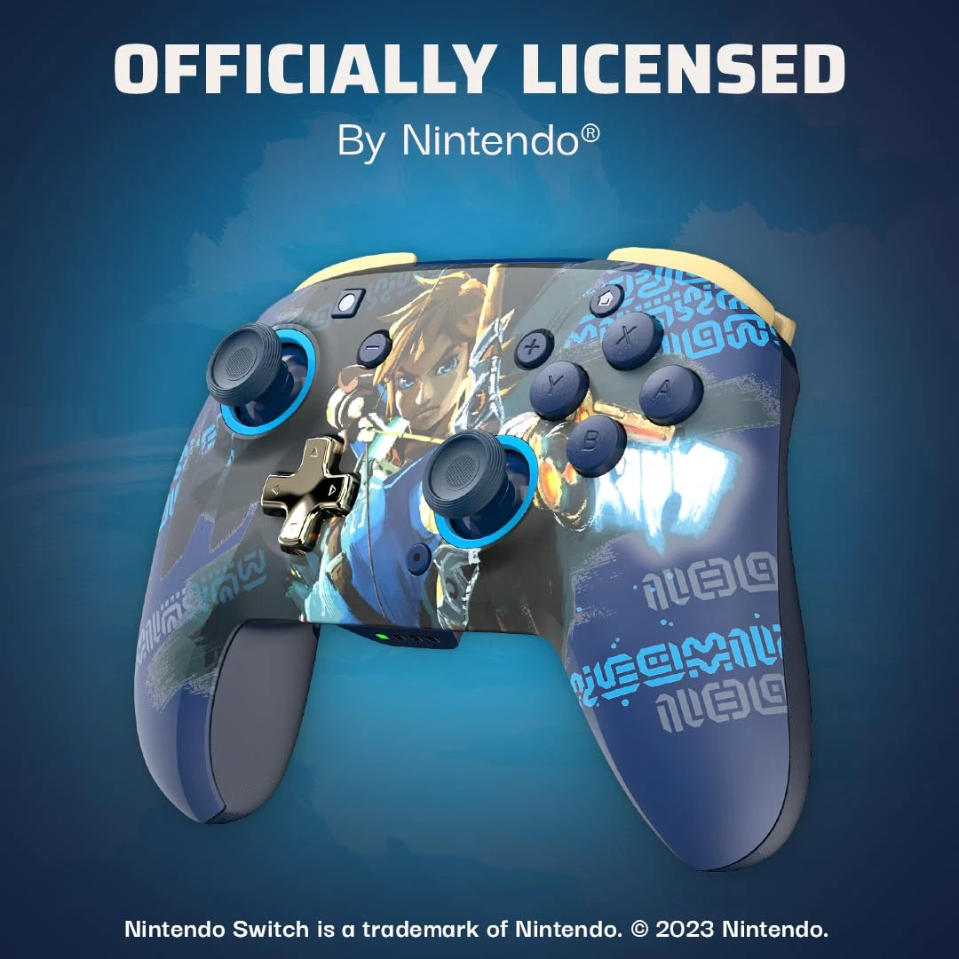 PDP Rematch Enhanced Belaidis valdiklis skirtas Nintendo Switch - Link Hero (Švytintis tamsoje) aprašymas - Prekės nuotrauka