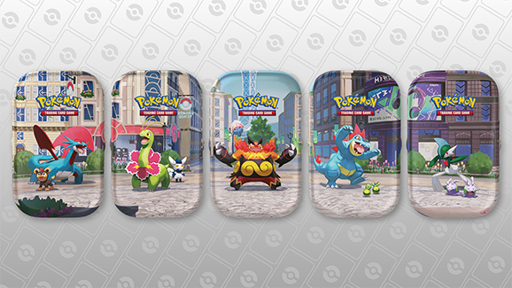 The Pokemon Pokemon TCG: Mega Evolution - Lumiose City Mini Tin - Feraligatr & Budew aprašymas - Prekės nuotrauka