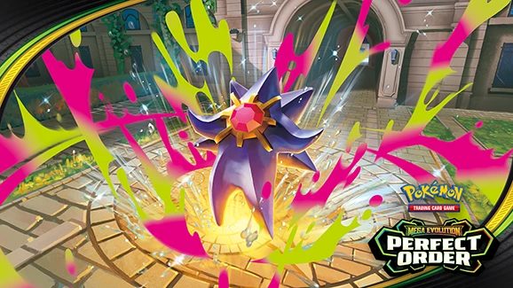The Pokemon Pokemon TCG: Mega Evolution - Perfect Order 3-Pack Blister Chikorita aprašymas - Prekės nuotrauka