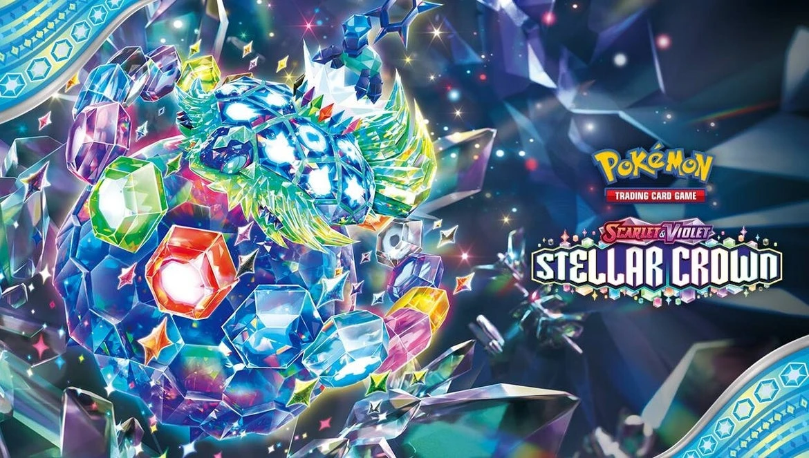 The Pokemon Pokémon TCG - Scarlet & Violet - Stellar Crown Half Size Booster Ekranas (18 Packs) aprašymas - Prekės nuotrauka
