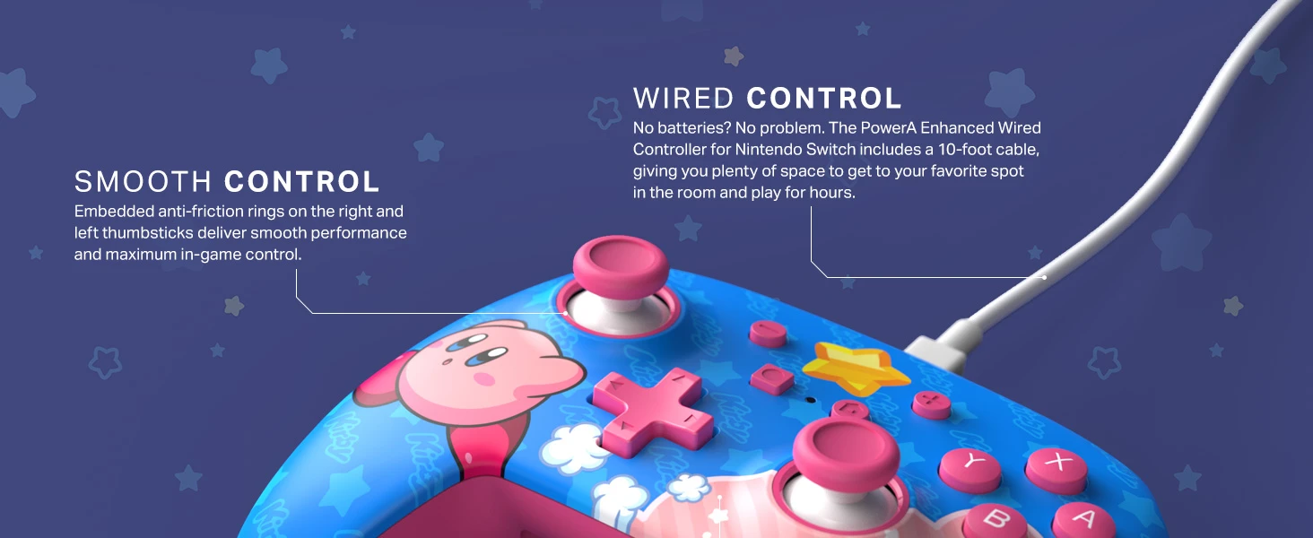 Power A PowerA Enhanced laidinis valdiklis skirtas Nintendo Switch - Kirby aprašymas - Prekės nuotrauka