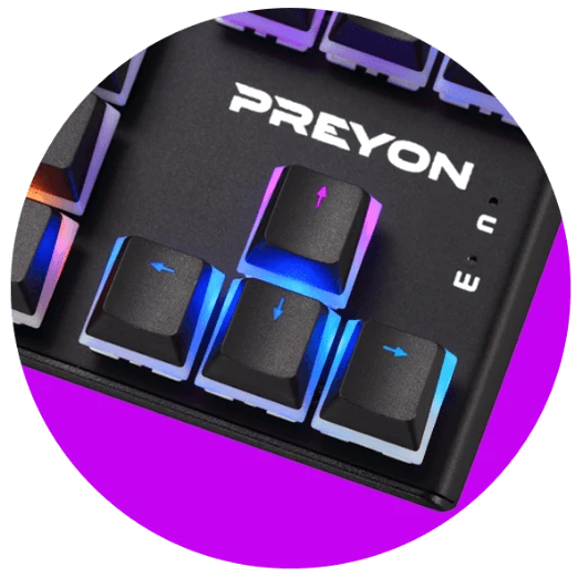 PREYON Brown Blitz Claw TKL laidinė mechaninė klaviatūra (US, Gateron Brown) aprašymas - Prekės nuotrauka