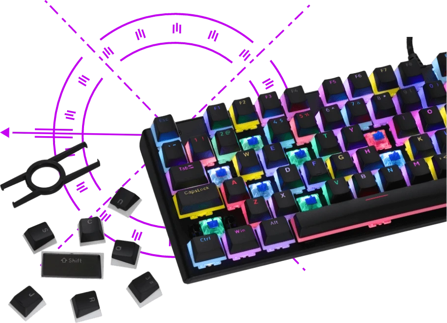 PREYON Brown Blitz Claw TKL laidinė mechaninė klaviatūra (US, Gateron Brown) aprašymas - Prekės nuotrauka