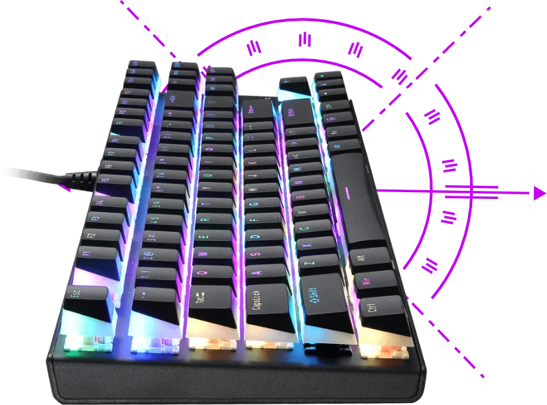 PREYON Brown Blitz Claw TKL laidinė mechaninė klaviatūra (US, Gateron Brown) aprašymas - Prekės nuotrauka