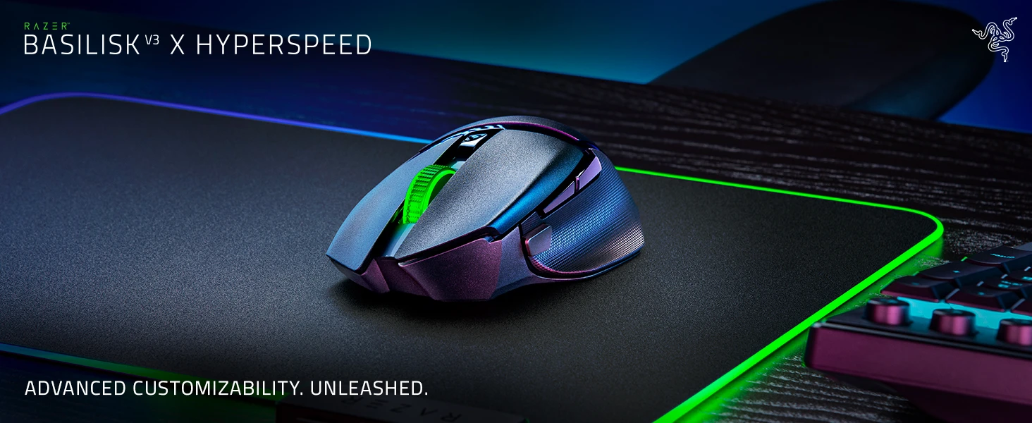 Belaidė žaidimų pelė Razer Basilisk V3 X HyperSpeed, juoda aprašymas - Prekės nuotrauka