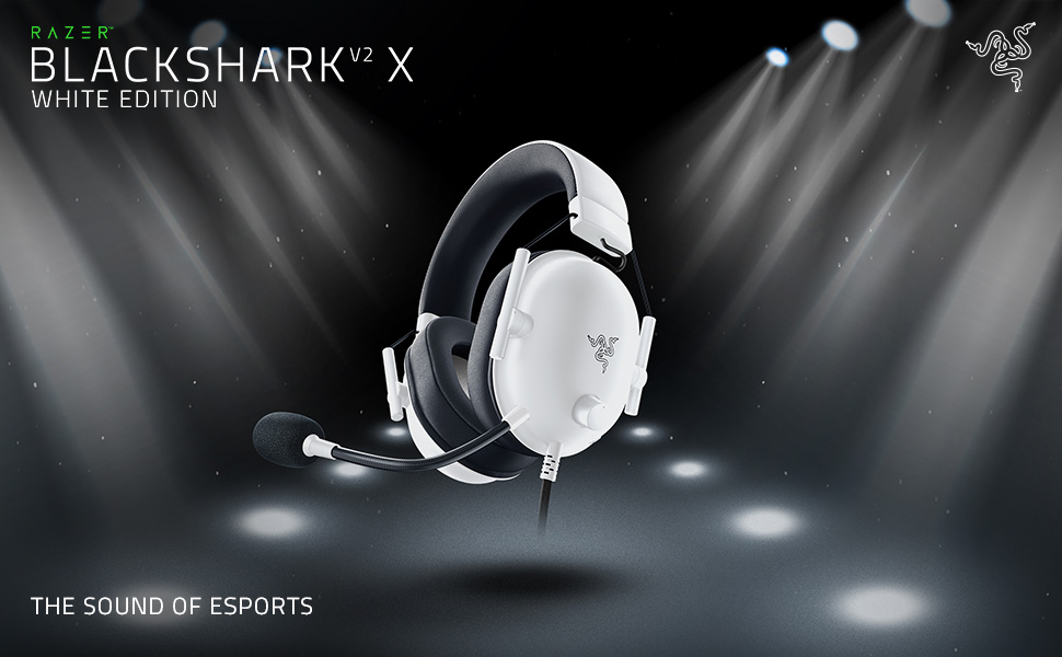 Ausinės Razer BlackShark V2 X balta aprašymas - Prekės nuotrauka