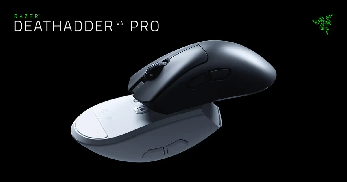 RAZER DeathAdder V4 Pro balta belaidė žaidimų optinė pelė | 45000 DPI aprašymas - Prekės nuotrauka