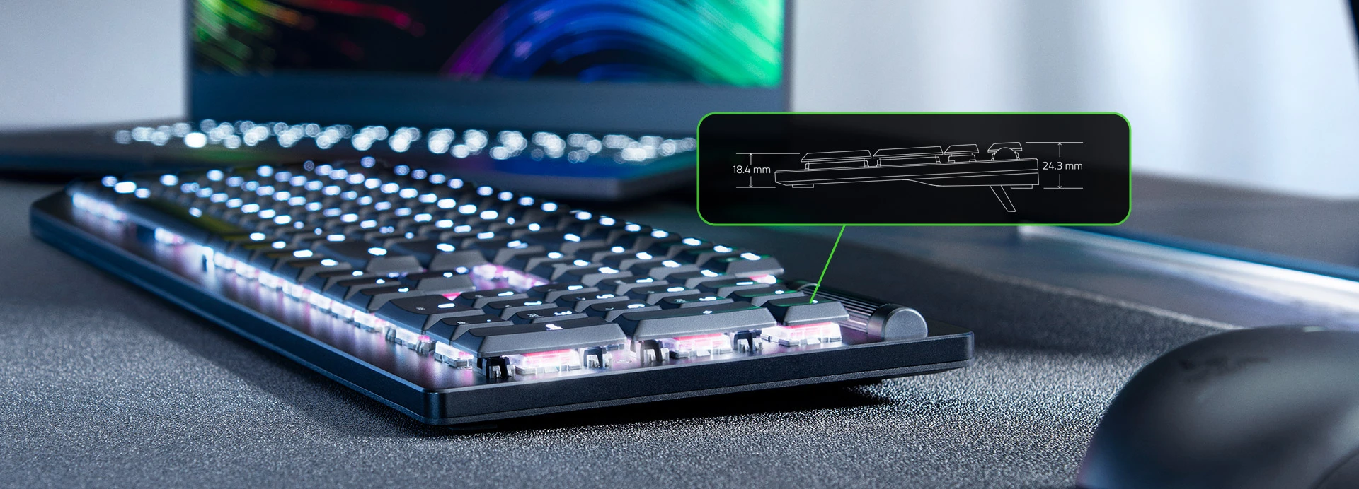 Razer | Klaviatūra žaidimams | Deathstalker V2 | Klaviatūra žaidimams | su laidu | RGB LED pašvietimas | US | Bluetooth | Juodas | Skaičių klaviatūra | Optical Switches (Linear) aprašymas - Prekės nuotrauka Razer | Klaviatūra žaidimams | Deathstalker V2 | Klaviatūra žaidimams | su laidu | RGB LED pašvietimas | US | Bluetooth | Juodas | Skaičių klaviatūra | Optical Switches (Linear) aprašymas - Prekės nuotrauka
