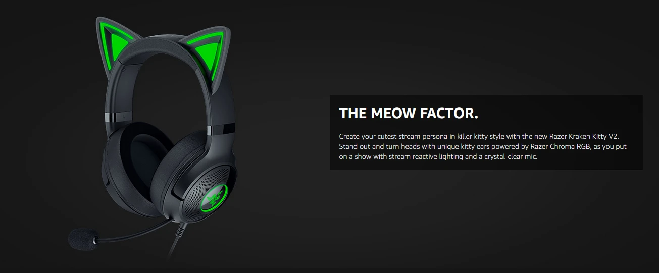 Razer | Ausinės | Kraken Kitty V2 | Yes | su laidu | Ant ausų uždedamos | USB Type A | Juodas aprašymas - Prekės nuotrauka Razer | Ausinės | Kraken Kitty V2 | Yes | su laidu | Ant ausų uždedamos | USB Type A | Juodas aprašymas - Prekės nuotrauka