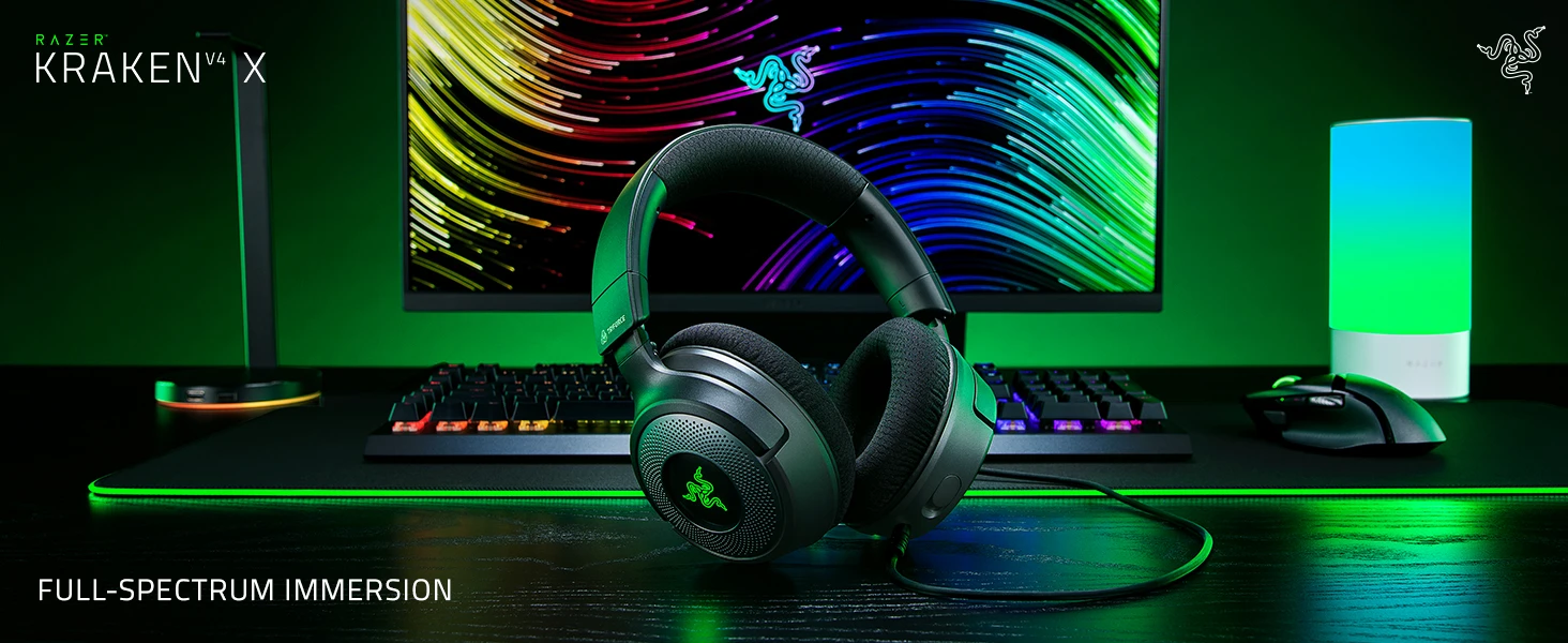 Razer Ausinės Žaidimams | Kraken V4 X | su laidu | Over-Ear | Mikrofonas | Juodas aprašymas - Prekės nuotrauka