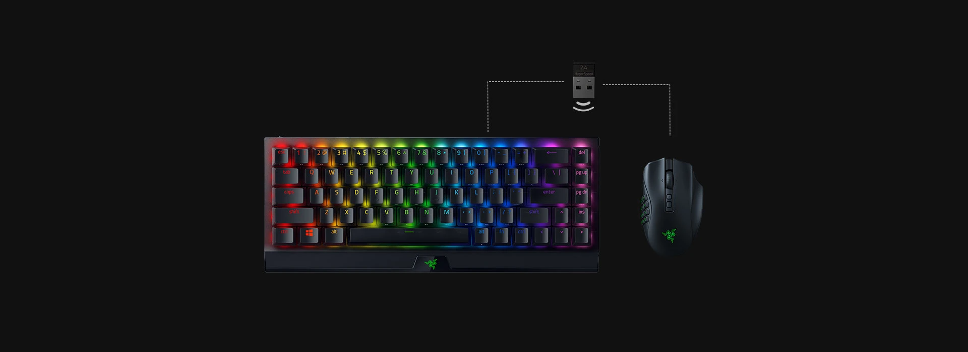 Razer | Naga V2 Pro | Pelė žaidimams | Wireless | 2.4GHz, Bluetooth | Juodas | Yes aprašymas - Prekės nuotrauka Razer | Naga V2 Pro | Pelė žaidimams | Wireless | 2.4GHz, Bluetooth | Juodas | Yes aprašymas - Prekės nuotrauka